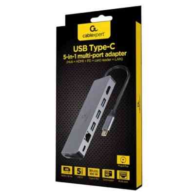 Концентратор Cablexpert USB-C 5-in-1 (A-CM-COMBO5-05) Винница