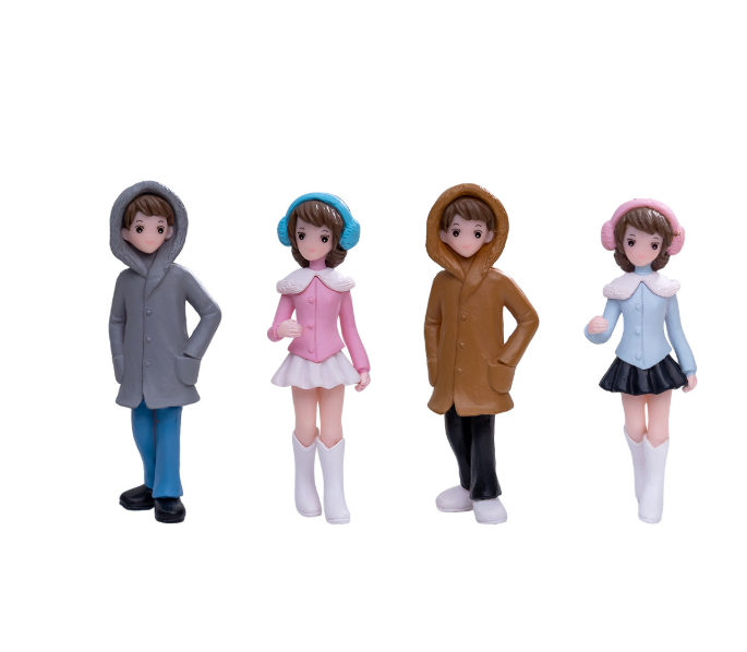 Новогодние фигурки людей Зимняя пара для декора, мини-сада, флорариума, моделирования, песочного стола Розовий Одесса - изображение 4