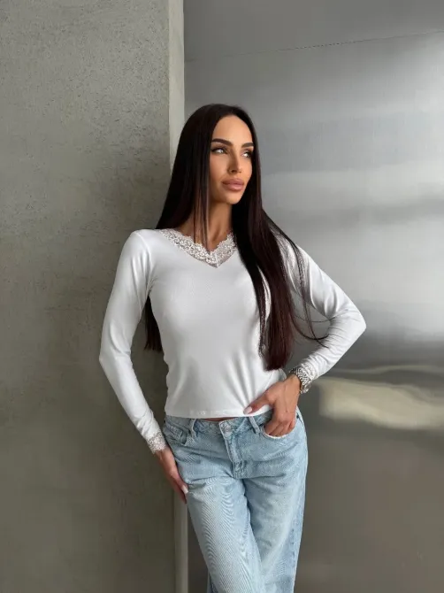 Лонгслив с изящным кружевом Одесса - изображение 15