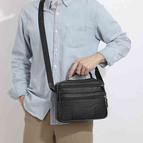 Мужская барсетка с ручкой 23х19х7, сумка кожаная с ремнем через плечо BEXHILL BX-14440B черная Киев