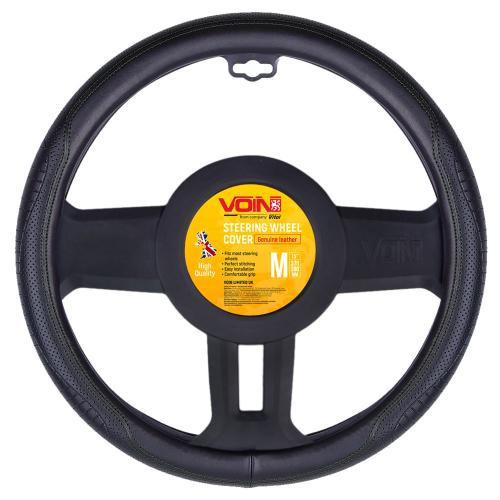 Чохол на кермо VLOD-L2171 BK M чорний шкірозамінник один шов Харків - фото 1