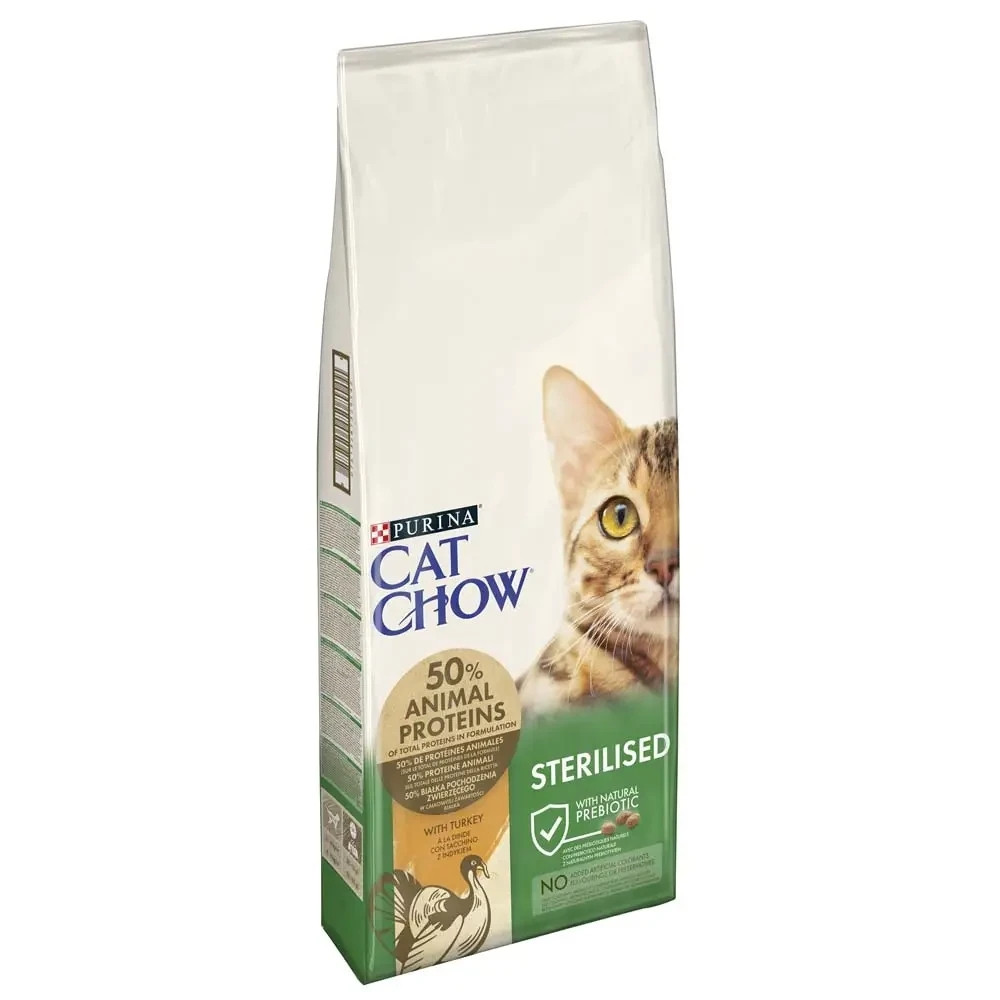 Сухий корм CAT CHOW Sterilised для дорослих стерилізованих котів, з індичкою, 15 кг Київ - фото 1