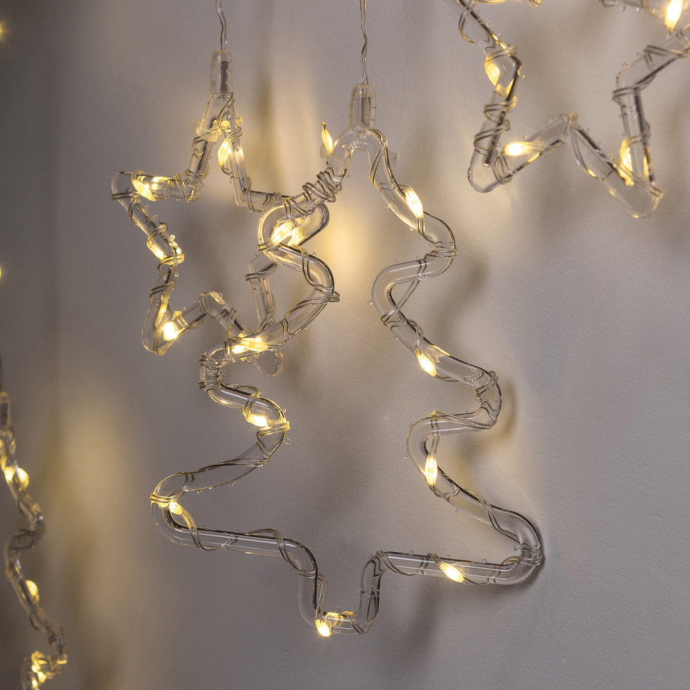 Garlando Гірлянда штора світлодіодна GarlandoPro зірка та ялинка 120LED 3х0,9 м 8 режимів Жовти Коломия - фото 6