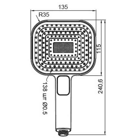Лейка для душа Koer KP-0404-05 (3 функции) (KR5001) Киев