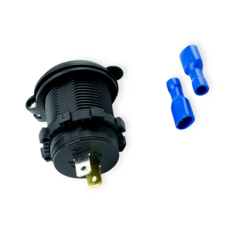 Гніздо врізне 1 USB , Type C 3A швидка зарядка QC 3,0 12-24В, кришка, підсвічування синє, без пров. Мукачево - фото 1