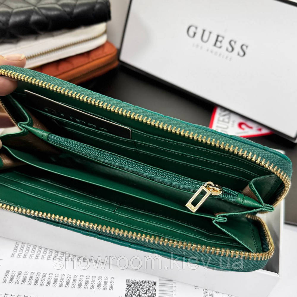 Жіночий гаманець на змійці Guess (7870) зелений Київ - фото 3