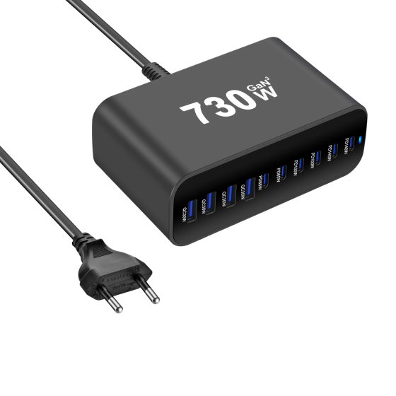 Сетевое зарядное устройство GAN3 YMS-730W 2Type-C-140W 2Type-C-100W 2Type-C-65W 4USBQC3.0-30W  Черный Винница