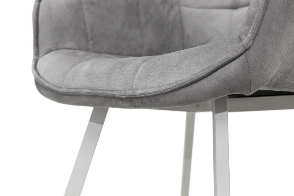 Крісло Тандем, білий/ велюр світл-сірий Киев - изображение 8