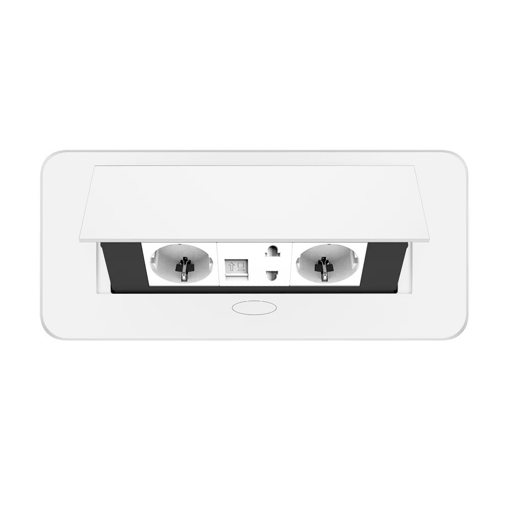 Меблева розетка потрійна LIVOLO біла, вбудована у стільницю для офісу/конференц-залу/кухні, з інтернет RJ-45 і універсальною розеткою 2-в-1, висувна,  Коломыя - изображение 8