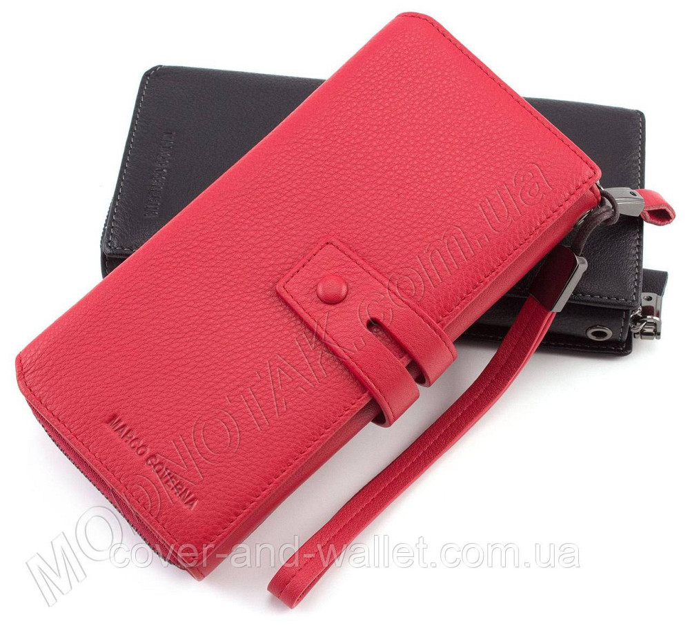 Стильный женский кошелек клатч из натуральной кожи красного цвета Marco Coverna 1393 Киев - изображение 6