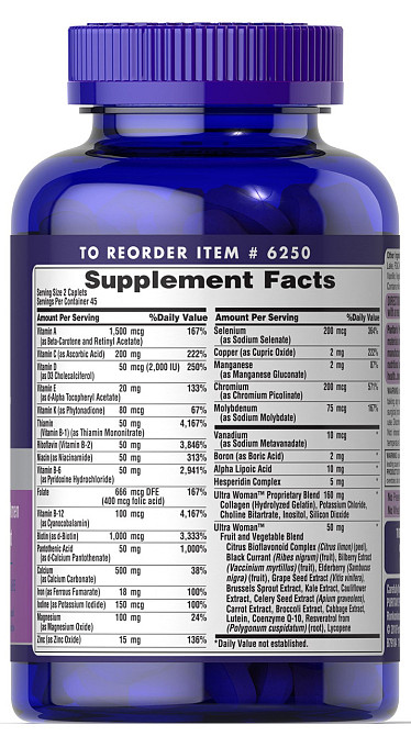 Мультивітаміни для жінок Puritan's Pride Woman ™ Daily Multi Timed 90 таб Київ - фото 2