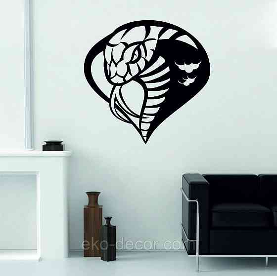 Декоративне настінне Панно «Кобра», Декор на стіну 90*90 см, Чорний Київ