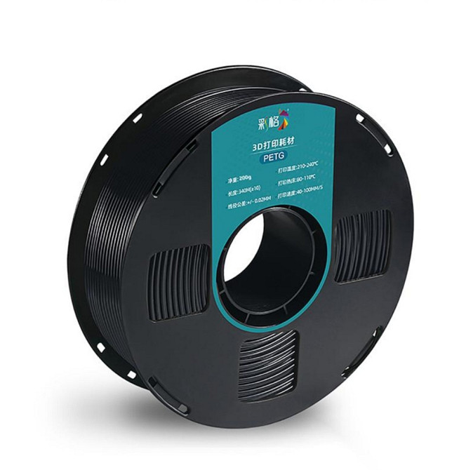 Філамент  PETG 1.75 мм 1 кг – пластик для 3D-принтера (чорний, solid black) Київ - фото 1