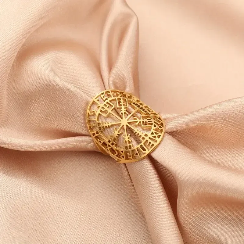 Перстень Вегвизир из стали — скандинавский амулет (регулируемый) Киев - изображение 4