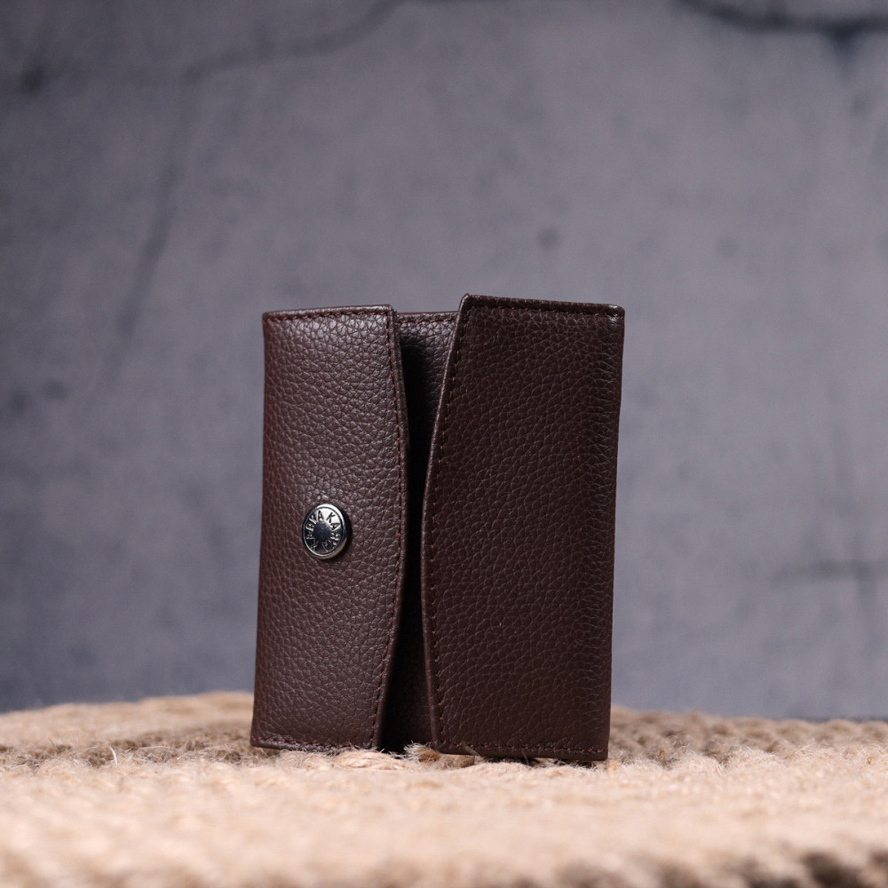 Женский компактный кошелек из натуральной кожи KARYA 21341 Коричневый Киев - изображение 9