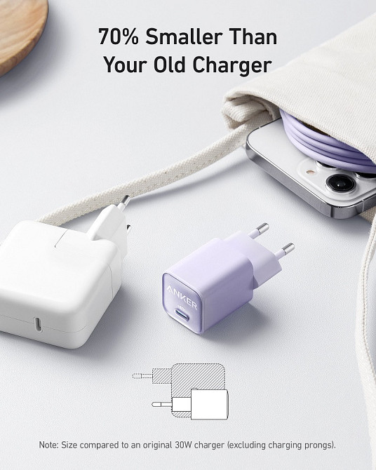 Сетевое зарядное устройство Anker PowerPort 511 Nano III - 30W USB-C White (6895040) Киев - изображение 2