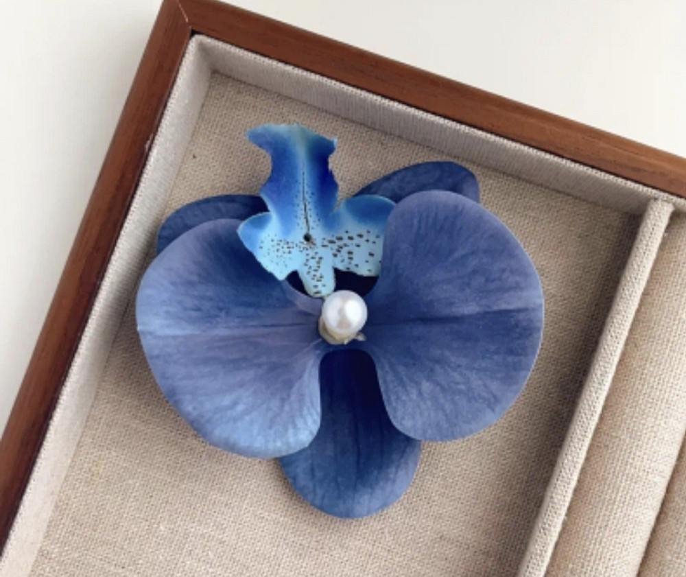 Затискач для волосся Орхідея Синій Сміла - фото 5