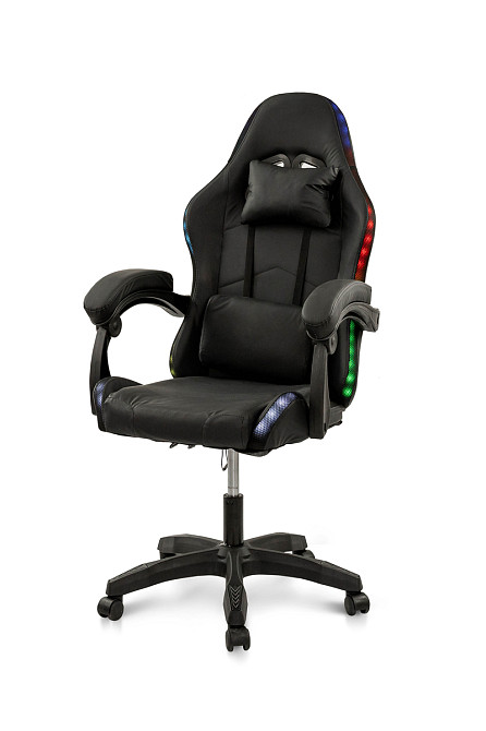 Крісло геймерське Трітон, чорний/LED Київ - фото 1
