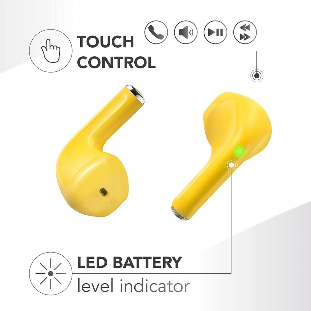 Bluetooth гарнитура Swag беспроводные капсулы-вкладыши до 20 часов воспроизведения желтый сенсорное управление Киев - изображение 2