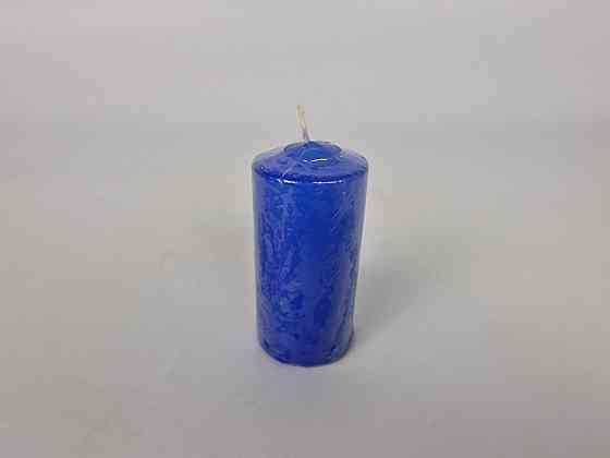 Цветная Цилиндр парафиновая свеча (50/100) СИНЯЯ крашеная  внутри белая (1 шт) Харьков
