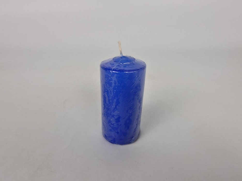 Цветная Цилиндр парафиновая свеча (50/100) СИНЯЯ крашеная  внутри белая (1 шт) Харьков - изображение 1