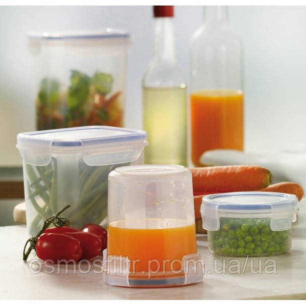 Контейнер для зберігання Axentia прямокутна з кришкою прозорий пластик 0.9 л 13.5x10.5x11.5 см (230702) Київ - фото 4