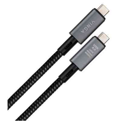 Дата кабель USB-C to USB-C 0.8m USB4 240W 40GBps 8K60Hz Nylon Vinga (VCPDCU4) Вінниця