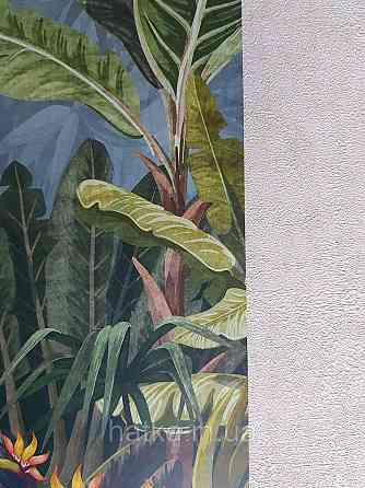 Шпалери вінілові Grandeco One roll one motif 1.59x2.8 панно лісорізне листя квіти зелені Київ