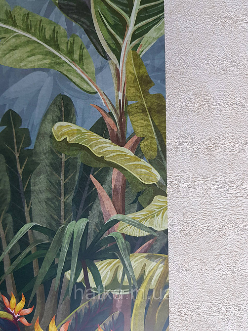 Шпалери вінілові Grandeco One roll one motif 1.59x2.8 панно лісорізне листя квіти зелені Київ - фото 2