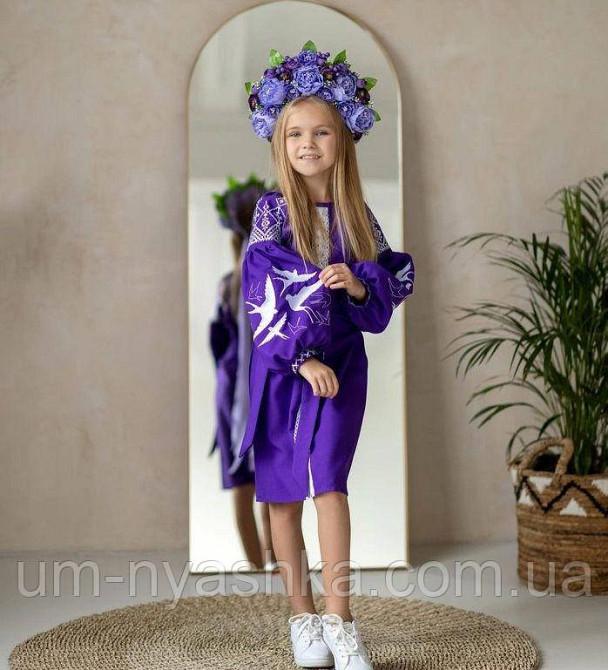 Сукня вишиванка фіолетова Ластівки3 104-140 Кривий Ріг - фото 1