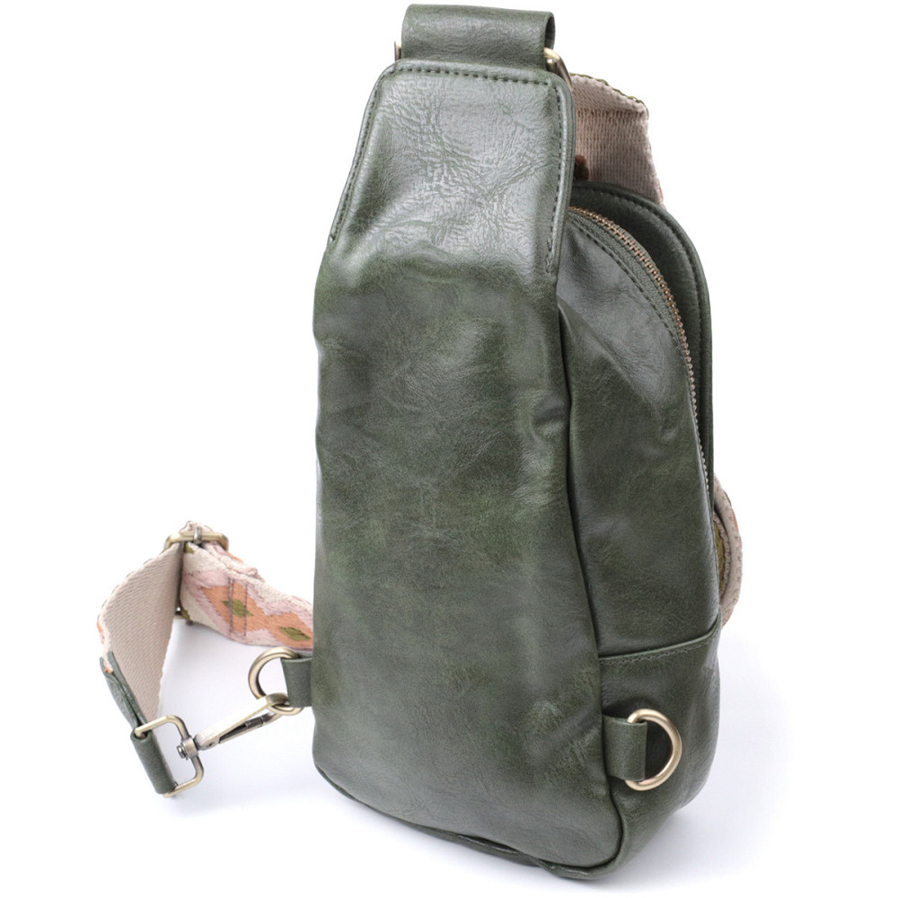 Красива сумка через плече в модному кольорі з екошкіри Vintage 22791 Зелений Київ - фото 2