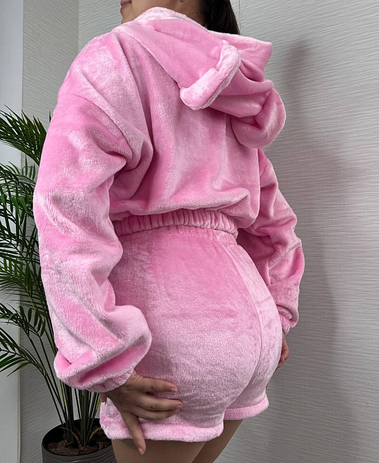 Жіноча тепла повсякденна махрова піжама щільна двостороння махра Барбі Одеса - фото 7