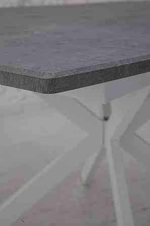 Стіл Річард 140(+40)*85 білий метал/мрамор світл Киев