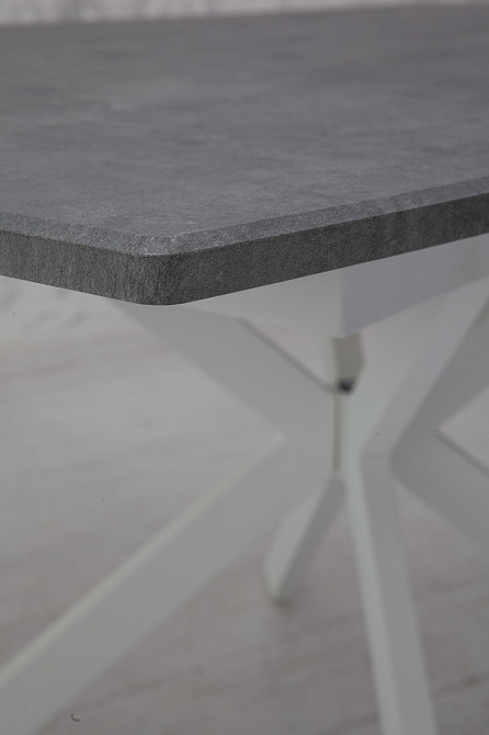 Стіл Річард 140(+40)*85 білий метал/мрамор світл Киев - изображение 2