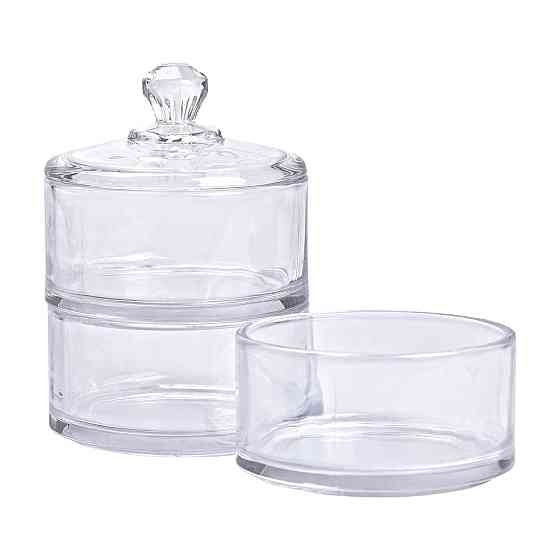 Цукерниця триярусна скляна Ø 10 см з кришкою HP-YH-22 Коломия