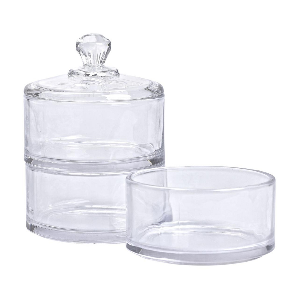 Цукерниця триярусна скляна Ø 10 см з кришкою HP-YH-22 Коломия - фото 4