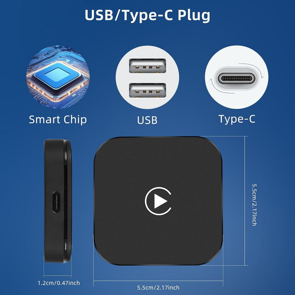 Бездротовий адаптер Carplay NHOPEEW для iPhone, карплей перетворює дротове з'єднання на бездротове в авто, з Wi-Fi Bluetooth Київ - фото 7