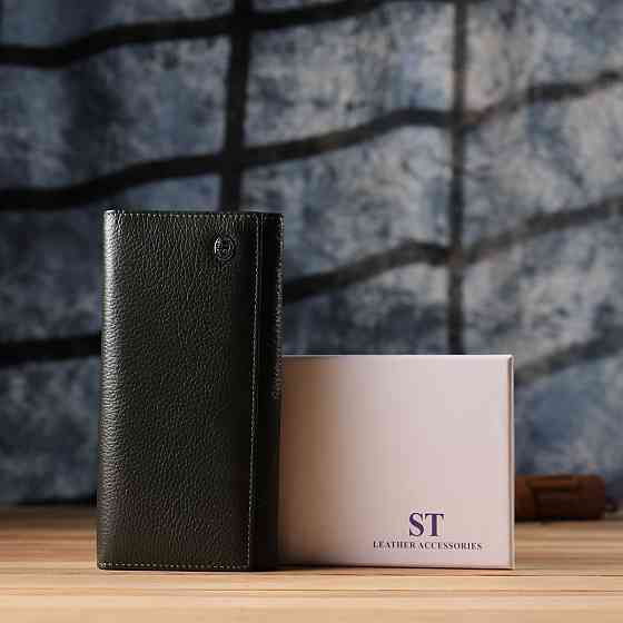 Стильний гаманець для жінок з монетницею із натуральної шкіри ST Leather 23106 Зелений Київ