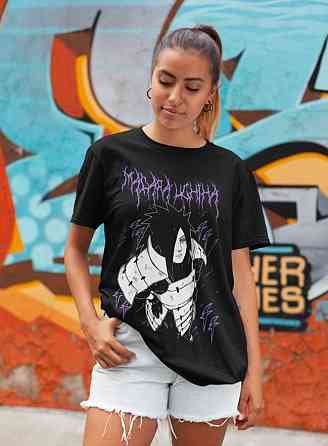 Футболка з аніме принтом Наруто оверсайз (S/M/L) Чорний AnimeJ0868 Дніпро