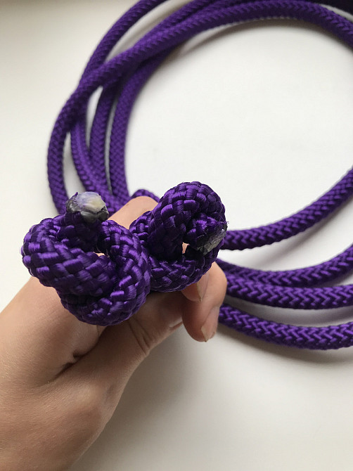 Скакалка гімнастична для гімнастики художньої 3 метри фіолетова 10 мм дитяча спортивна мотузкова Кам'янське - фото 4