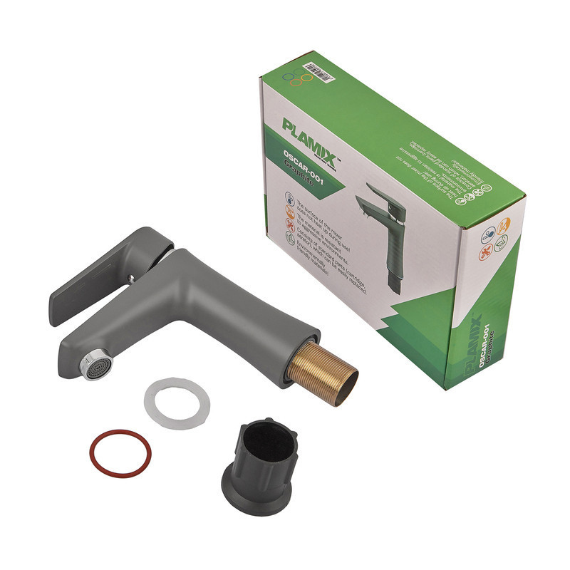 Змішувач для умивальника Plamix Oscar-001 Graphite (без підведення) (Колір графіт) (PM6097)   ( 25514 ) Харьков - изображение 2