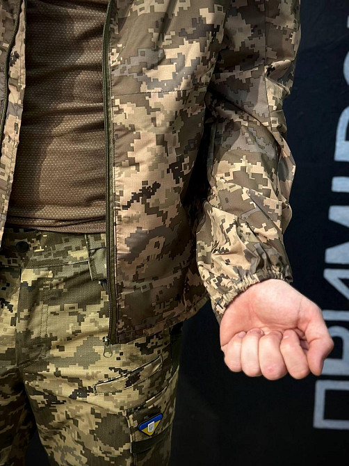 Тактична куртка піксель ріп-стоп чоловіча з капюшоном, поліестером, сіткою, водозахисна Львів - фото 7