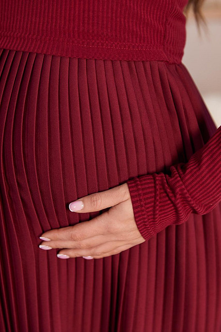Стильна святкова сукня для вагітних та годувальниць Toledo розмір XXL (50) Lullababe Бордовий Кривий Ріг - фото 8