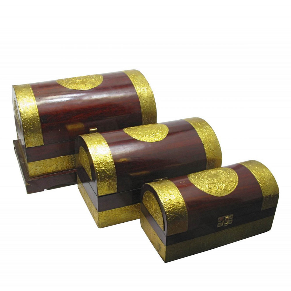 Скриня з рожевого дерева з карбуванням набір 3 шт. Київ - фото 1