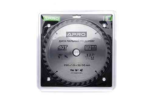 Диск пильный по дереву 250х32(30)х40Т APRO Ровно