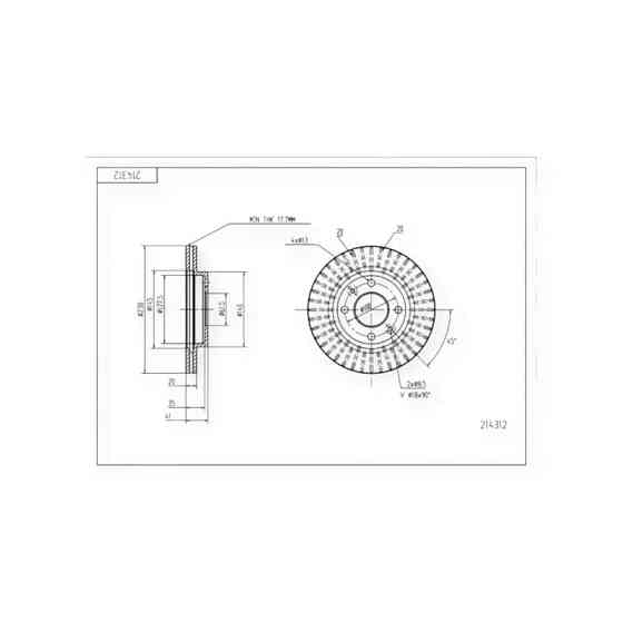 Диск Renault Kangoo I 1.2-1.4-1.9D, Clio II, Megane I, 19, передній (238mmx20mm) гальмівний Мукачево