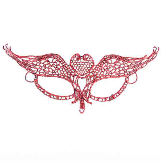 Маска маскарадна венеціанська мереживна 21 на 9 см червоний Київ