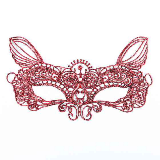 Маска на маскарад на зав`язках унісекс 19 на 9 см червоний Київ