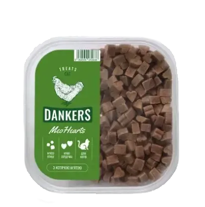 Ласощі для домашніх тварин MeoCubes М'які сердечка з котячою м'ятою для котів 100 г Вінниця