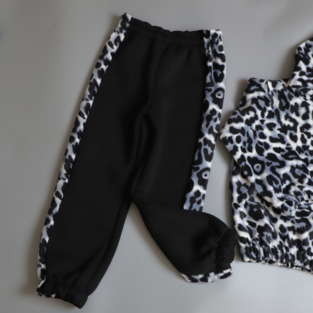 Теплый флисовый костюм лео серый (худи с капюшоном + штаны) 92 Каменец-Подольский - изображение 3